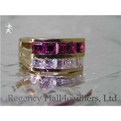 RHJ Synthetic Ruby & Cubic Zirconium Ring #1861722