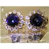 Image 1 : RHJ  Synthetic Sapphires & CZ Earrings #1861730