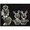 Image 1 : Lead Crystal Models of Two Rabbits and an Owl #1862130