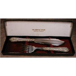 Sheffield FISH Carving SET Sterling and EPNS #1862139