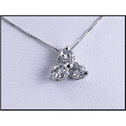 Stylish 14K White Gold Diamond Pendant #1862171