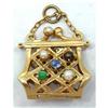 Image 1 : Vintage Jeweled Gold Purse Charm #1862483