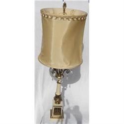 Bronze and Iron Table Lamp with 14 Crystals #1862530