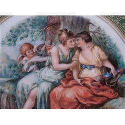 ROMANTIC BAVARIAN CABINET PLATE CHERUBS LADIES #1862704