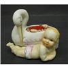 Image 1 : RARE ANTIQUE  PIN CUSHION - BABY & STORK #1875467