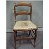 Image 1 : Wooden Chair with Embroidered Seat #1875662