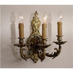 Three-Light Bronze Wall Sconce #1875865