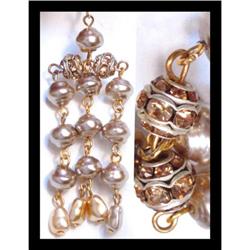 LONG Chandelier baroque REAL PEARL earrings #1876012