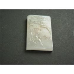Chinese carved Celadon jade  Pendant #1876105