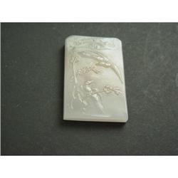 Chinese carved Celadon jade  Pendant #1876105