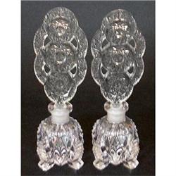 Pair of Czech Pressed Glass Perfume Bottles #1886658