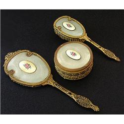 Ormolu and Guilloche Enamel Dresser Set #1886679