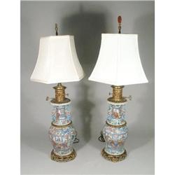 Pair of Chinese Export Porcelain Lamps #1886685