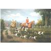 Image 1 : Hunt Scene - Original Oil Painting Signed Hill #1886735