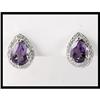 Image 1 : 18K WHITE GOLD AMETHYST DIAMOND EARRINGS(was #1886816