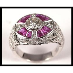 Gorgeous 18K White Gold Ruby and Diamond Ring #1886858