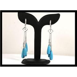 Dazzling 18K White gold Dangling Turquoise #1886870