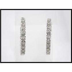 Elegant 18K White Gold Diamond Earrings #1886876