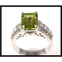 Sparkling Peridot and Diamonds Ring #1886878