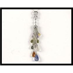 A Fashionable Dangling Multi-Color Sapphire #1886881