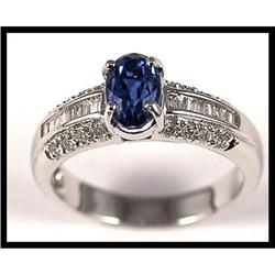 Sophisticated 18K White Gold Sapphire #1886882