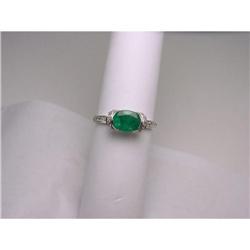 Splendid Platinum Emerald and Diamond Ring #1886896