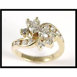 Shinning 14K Yellow Gold Diamond Ring #1886897