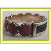 VICTORIAN GOLD CORAL HAIR MOURNING RING ANTIQUE#1899048