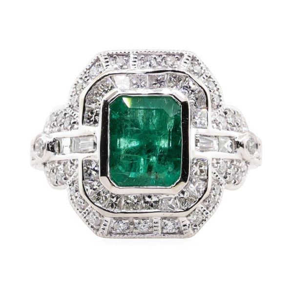1.94 ctw Emerald and Diamond Ring - Platinum