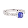 Image 1 : 1.00 ctw Sapphire and Diamond Ring - 18KT White Gold