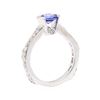 Image 4 : 1.00 ctw Sapphire and Diamond Ring - 18KT White Gold