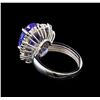 Image 3 : 14KT White Gold 6.56 ctw Tanzanite, Sapphire and Diamond Ring