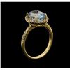Image 4 : 14KT Yellow Gold 2.62 ctw Aquamarine and Diamond Ring