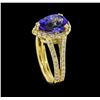 Image 4 : 2.05 ctw Tanzanite and Diamond Ring - 14KT Yellow Gold