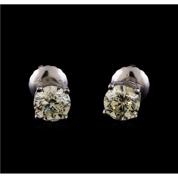 14KT White Gold 1.02 ctw Diamond Solitaire Earrings