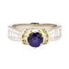 Image 2 : 1.65 ctw Blue Sapphire And Diamond Ring - Platinum and 18KT Yellow Gold