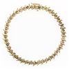 Image 1 : 10K Yellow Gold 1.80 ctw 7.75" Round Brilliant Diamond "S" Link Tennis Bracelet