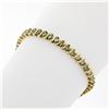 Image 2 : 10K Yellow Gold 1.80 ctw 7.75" Round Brilliant Diamond "S" Link Tennis Bracelet