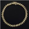Image 3 : 10K Yellow Gold 1.80 ctw 7.75" Round Brilliant Diamond "S" Link Tennis Bracelet