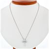 Image 3 : Petite 14k White Gold 0.20 ctw Diamond Grooved Polished Cross 18" Pendant Neckla