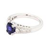Image 1 : 1.53 ctw Sapphire and Diamond Ring - 14KT White Gold