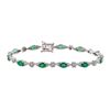 Image 1 : 3.58 ctw Emerald and Diamond Bracelet - 14KT White Gold