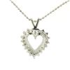 Image 6 : 14k White Gold 0.40 ctw Round Brilliant Diamond Open Heart Pendant 16" Bead Chai