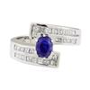 Image 2 : 2.42 ctw Sapphire and Diamond Ring - 14KT White Gold