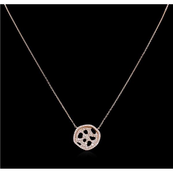 0.77 ctw Diamond Necklace - 14KT Rose Gold