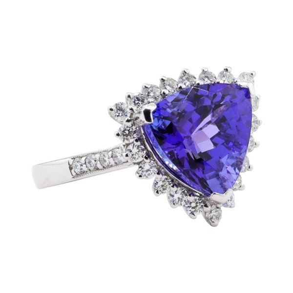 5.92 ctw Tanzanite and Diamond Ring - Platinum