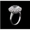 Image 4 : 4.55 ctw Aquamarine and Diamond Ring - 14KT White Gold