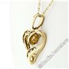 Image 4 : 10kt Yellow Gold 0.26 ctw Channel Set Round Diamond Open Heart Pendant Necklace