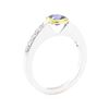 Image 4 : 0.95 ctw Sapphire and Diamond Ring - 18KT White and Yellow Gold