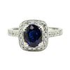 Image 2 : 1.68 ctw Oval Brilliant Blue Sapphire And Diamond Ring - 14KT White Gold